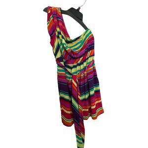 AS U WISH DRESS S Ladies Hawaiian Rainbow Colors stripes Beach Cruise Size 13